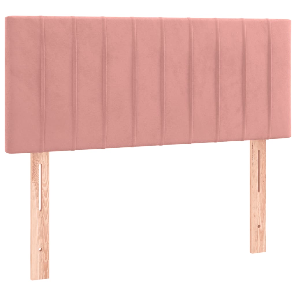 Krevet box spring s madracem LED ružičasti 120x200cm baršunasti
