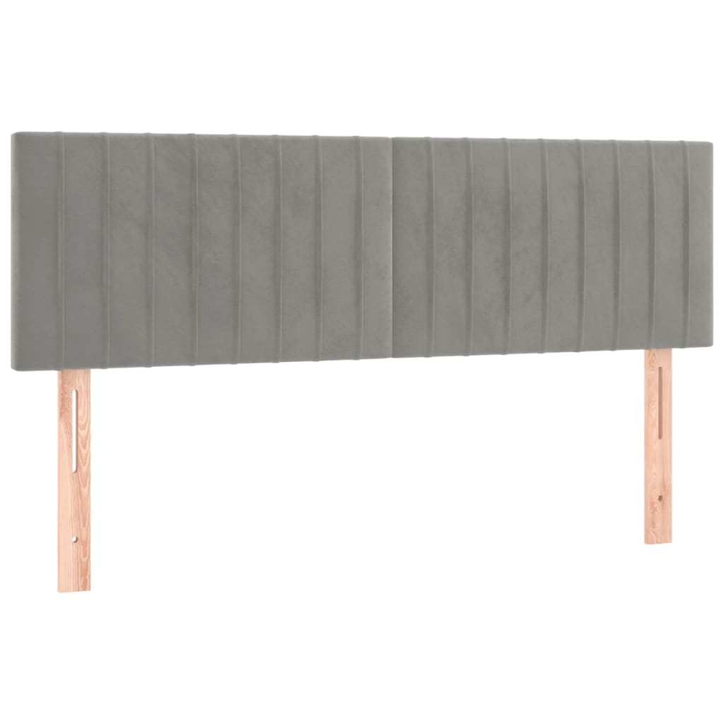 Krevet box spring s madracem LED svjetlosivi 140x190 cm baršun