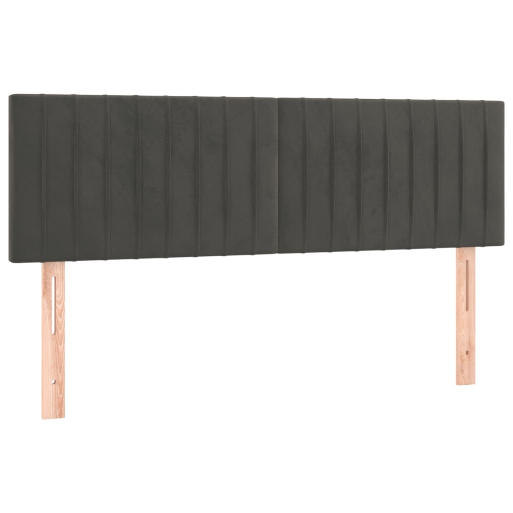 Krevet box spring s madracem LED tamnosivi 140x200 cm baršun