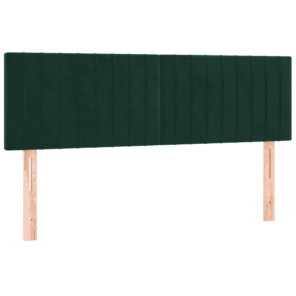 Krevet box spring s madracem LED tamnozeleni 140x200 cm baršun