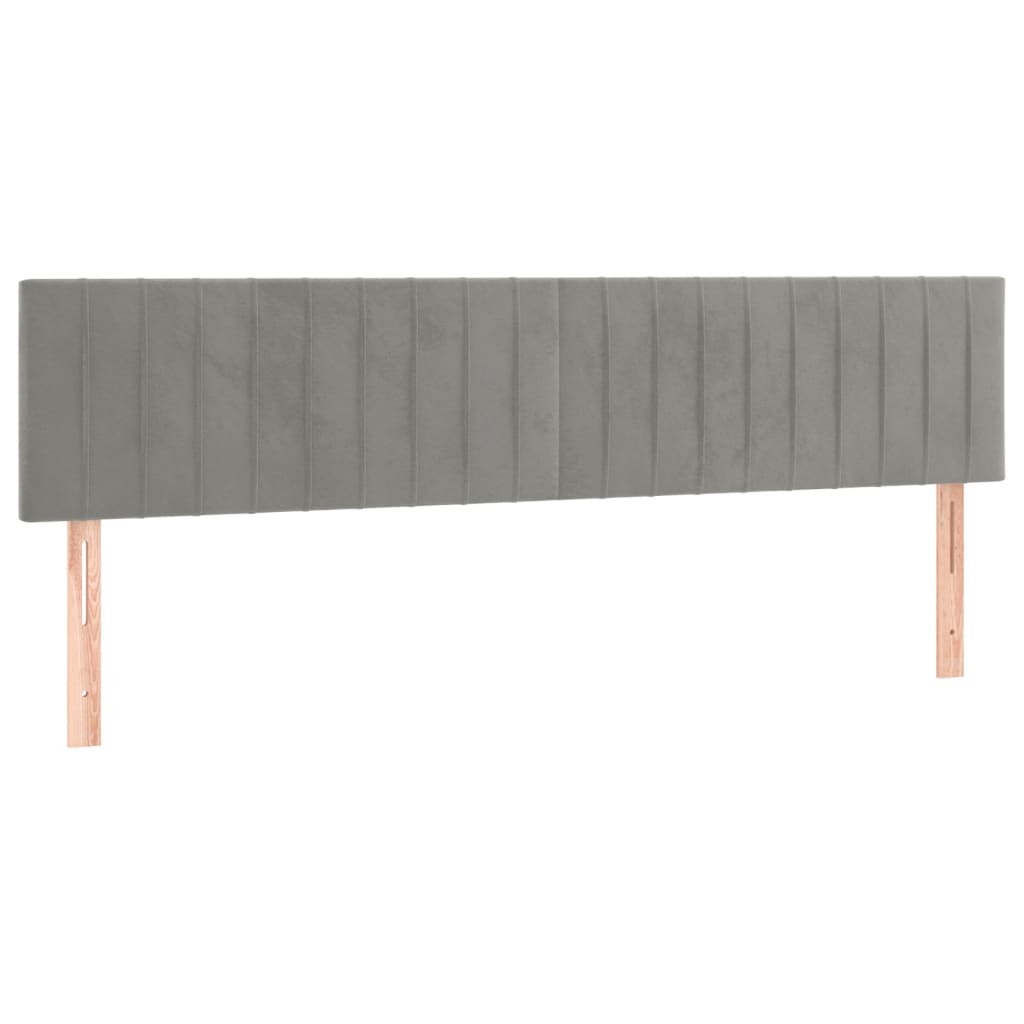Krevet box spring s madracem LED svjetlosivi 160x200 cm baršun