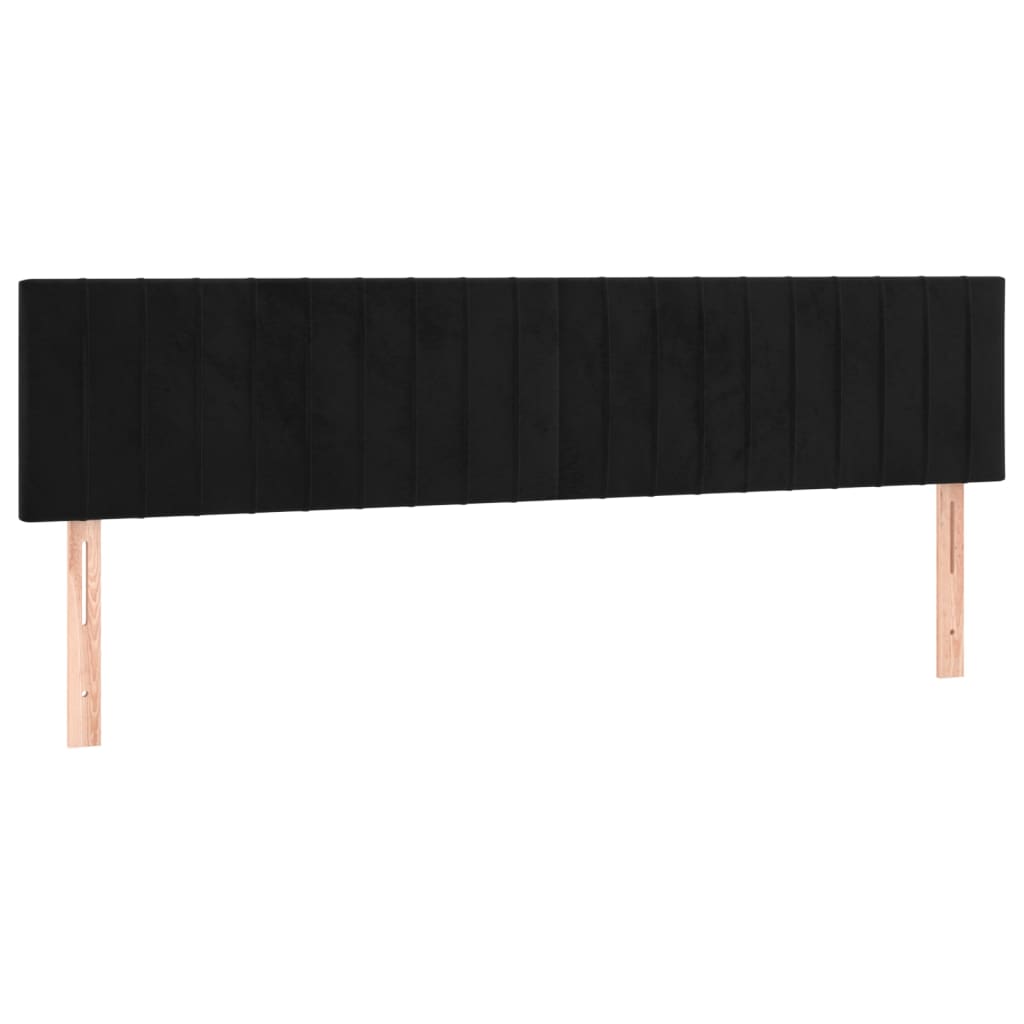 Krevet box spring s madracem LED crni 160x200 cm baršun