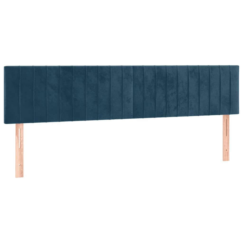 Krevet box spring s madracem LED tamnoplavi 160x200 cm baršun