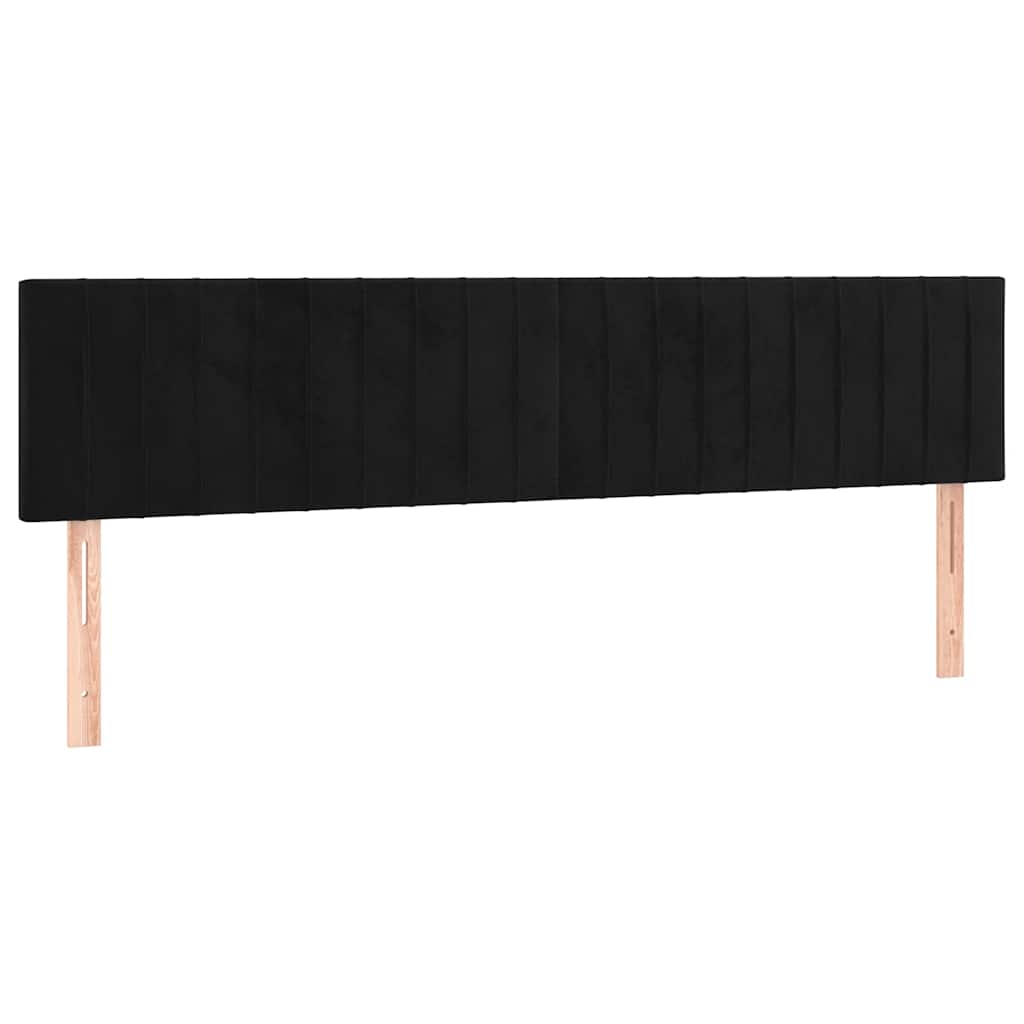 Krevet box spring s madracem LED crni 200x200 cm baršun