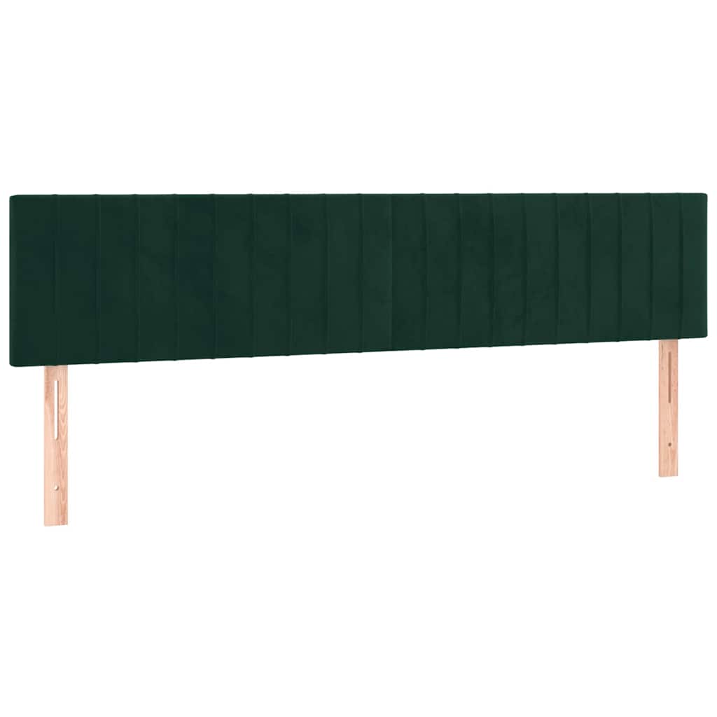 Krevet box spring s madracem LED tamnozeleni 200x200 cm baršun