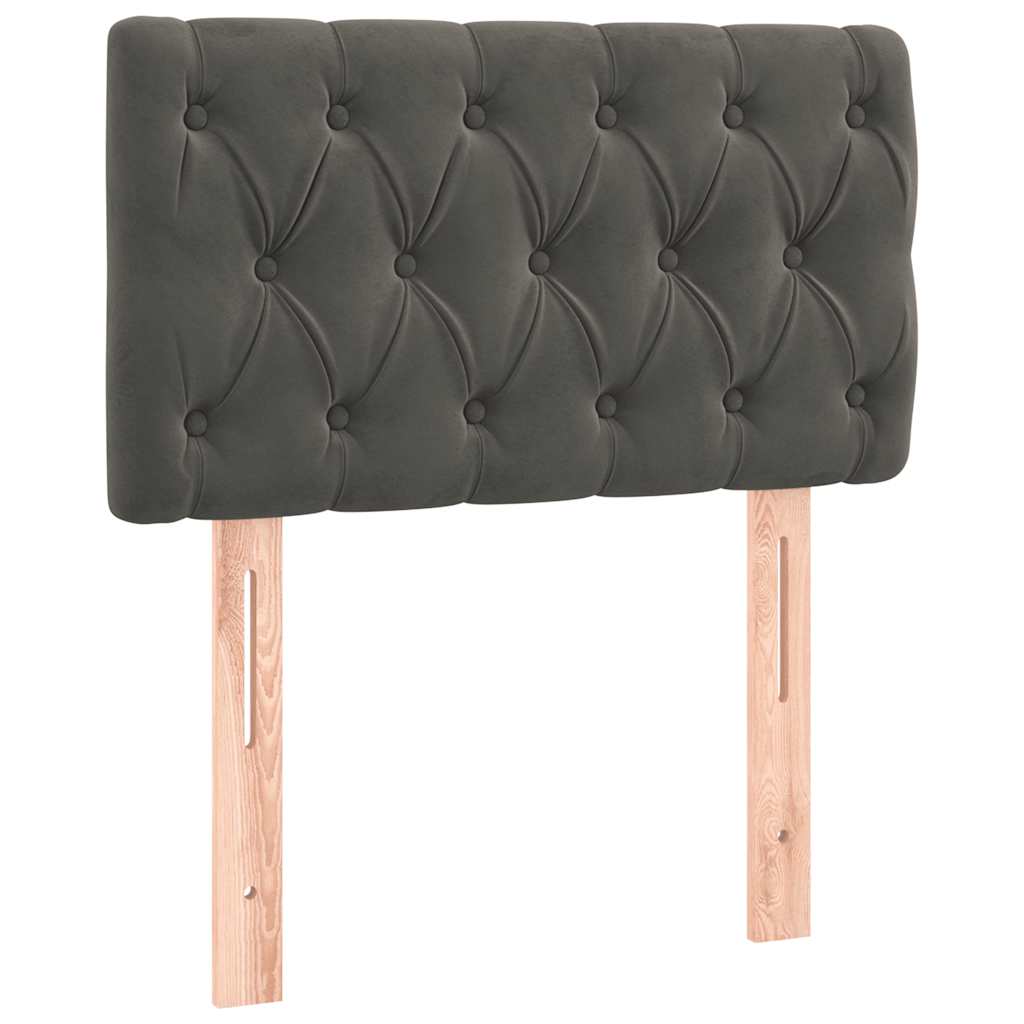 Krevet box spring s madracem LED tamnosivi 80 x 200 cm baršun