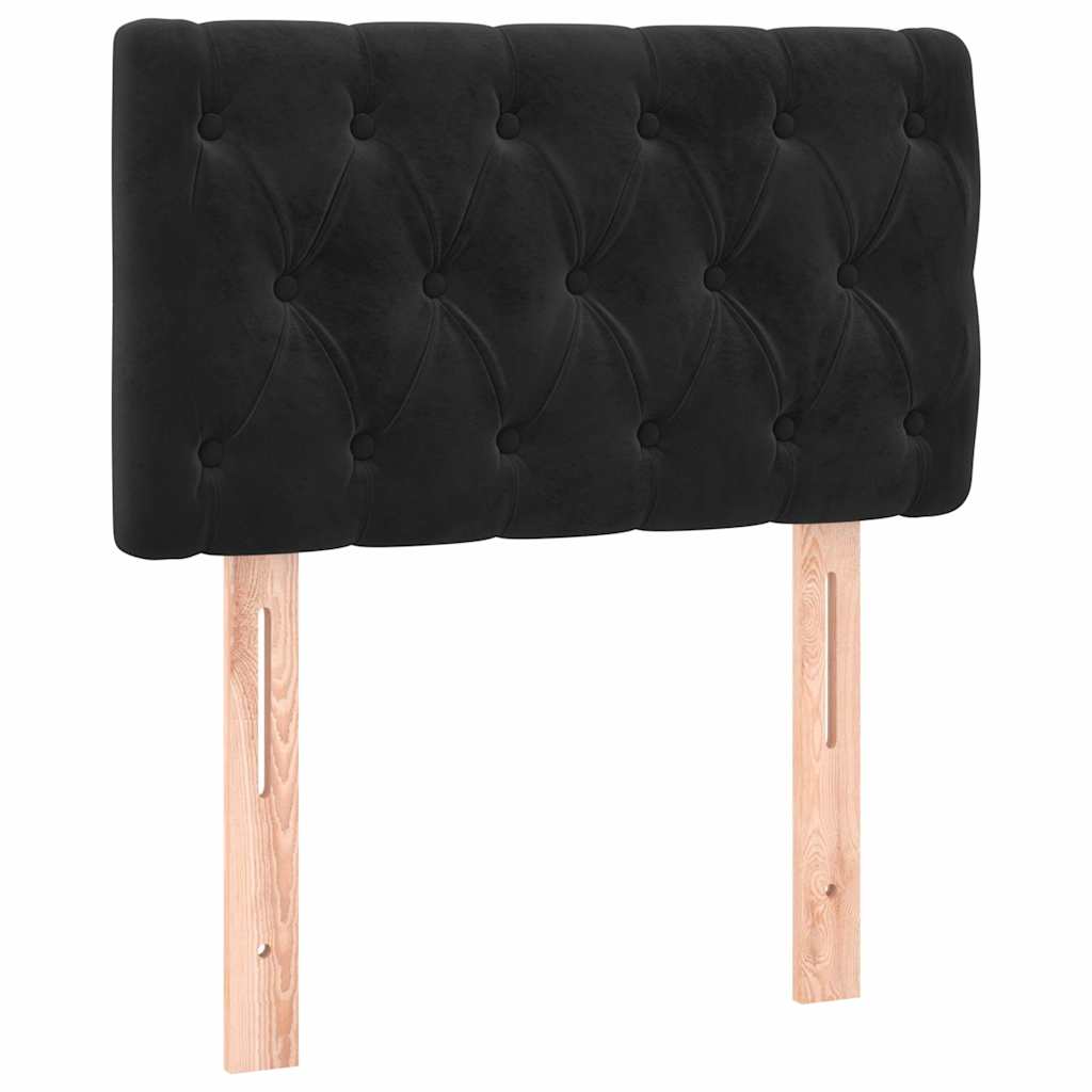 Krevet box spring s madracem LED crni 80 x 200 cm baršunasti