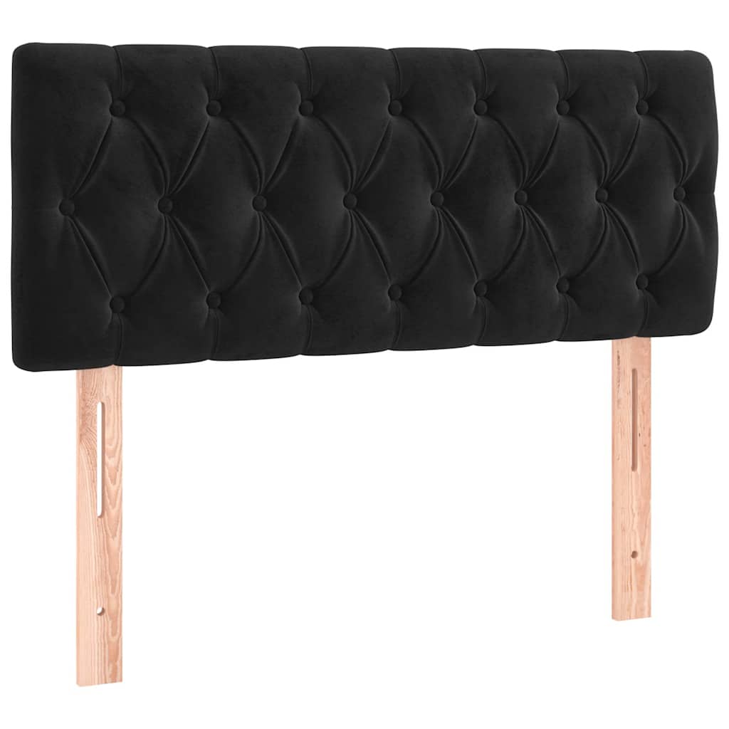 Krevet box spring s madracem LED crni 90x190 cm baršun