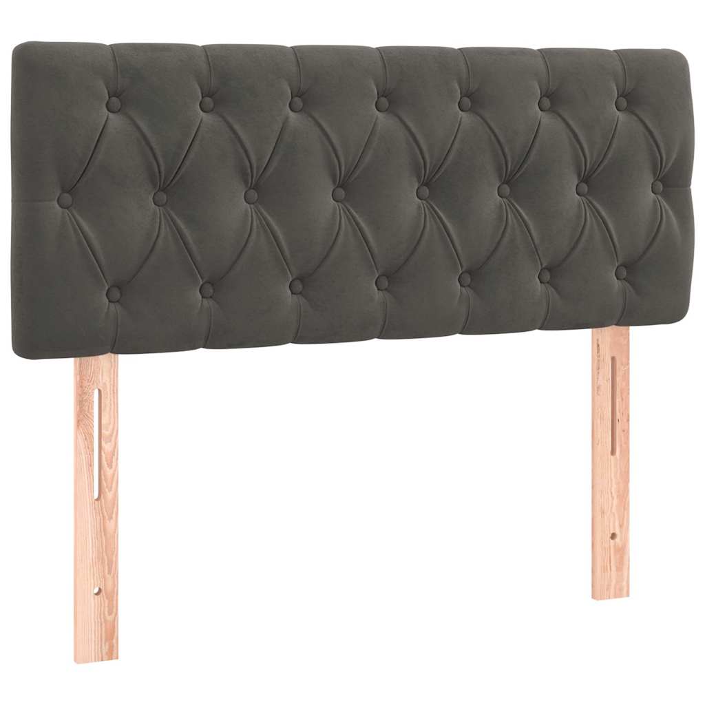 Krevet box spring s madracem LED tamnosivi 100x200 cm baršun
