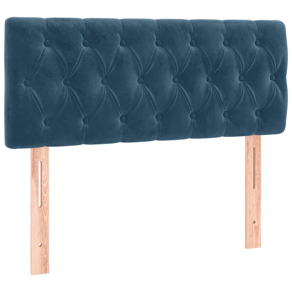 Krevet box spring s madracem LED tamnoplavi 100x200 cm baršun