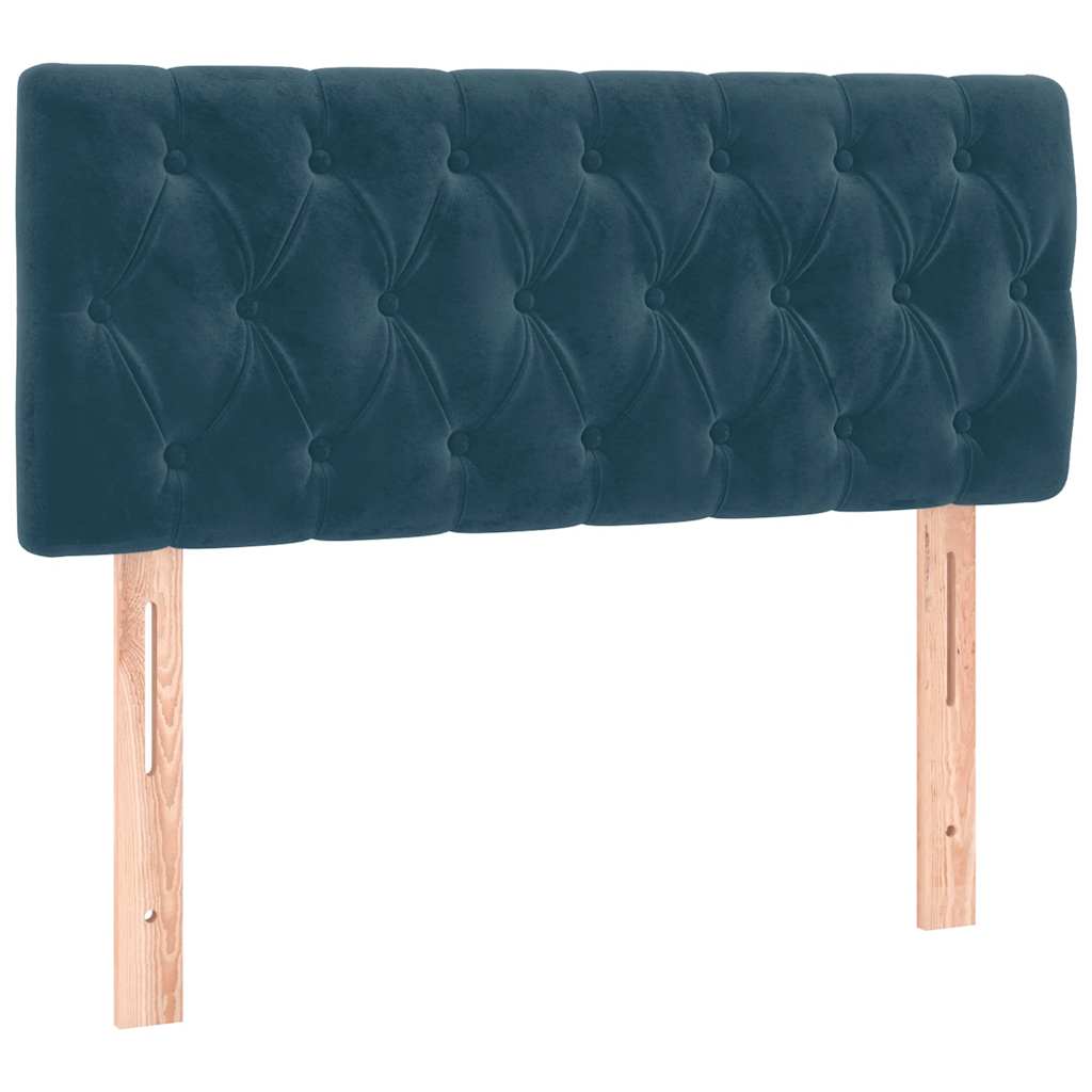 Krevet box spring s madracem LED tamnoplavi 120x200 cm baršun