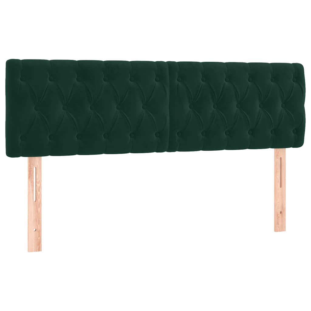 Krevet box spring s madracem LED tamnozeleni 140x200 cm baršun