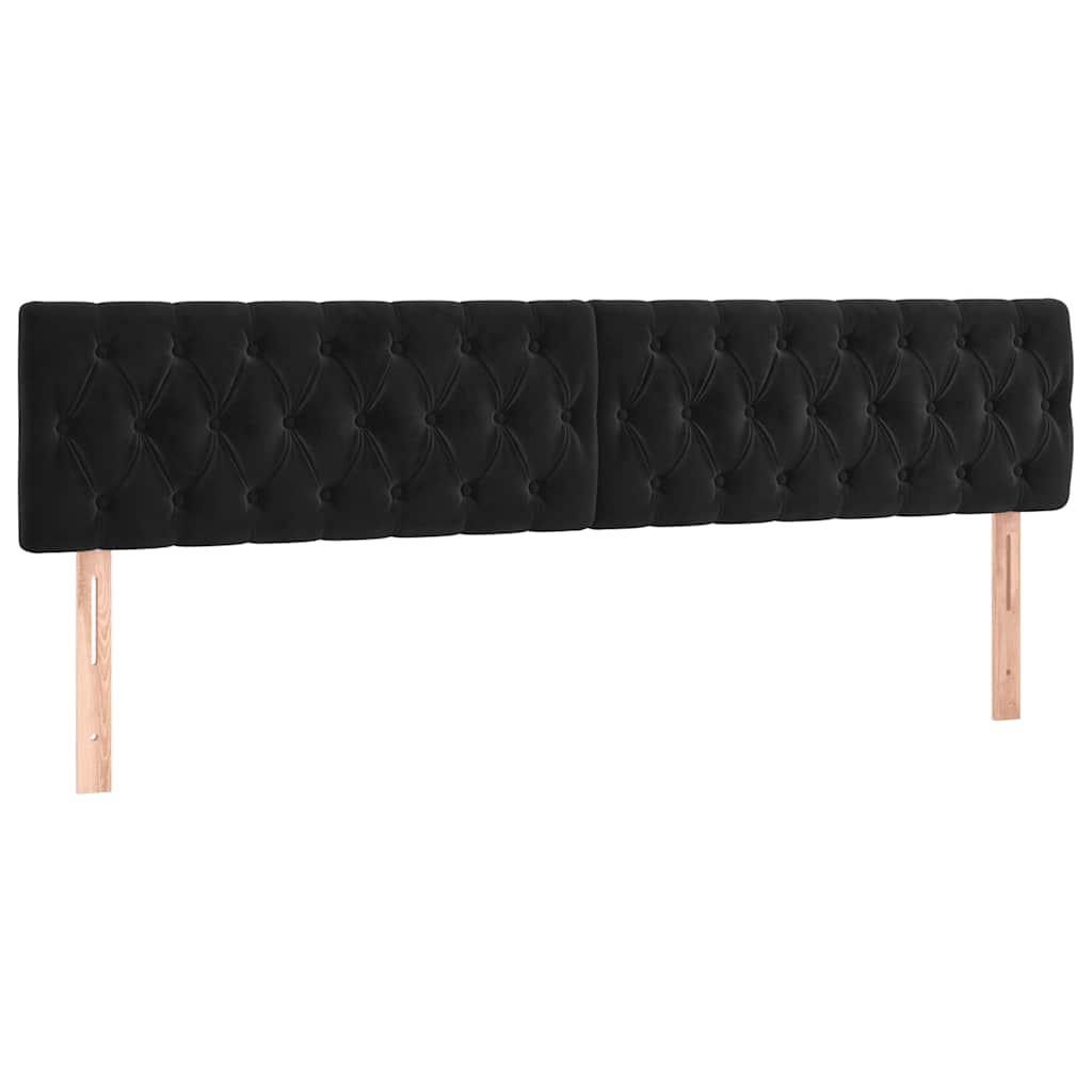 Krevet box spring s madracem LED crni 180x200 cm baršun