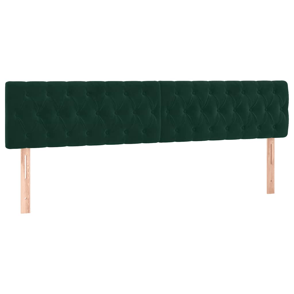 Krevet box spring s madracem LED tamnozeleni 200x200 cm baršun