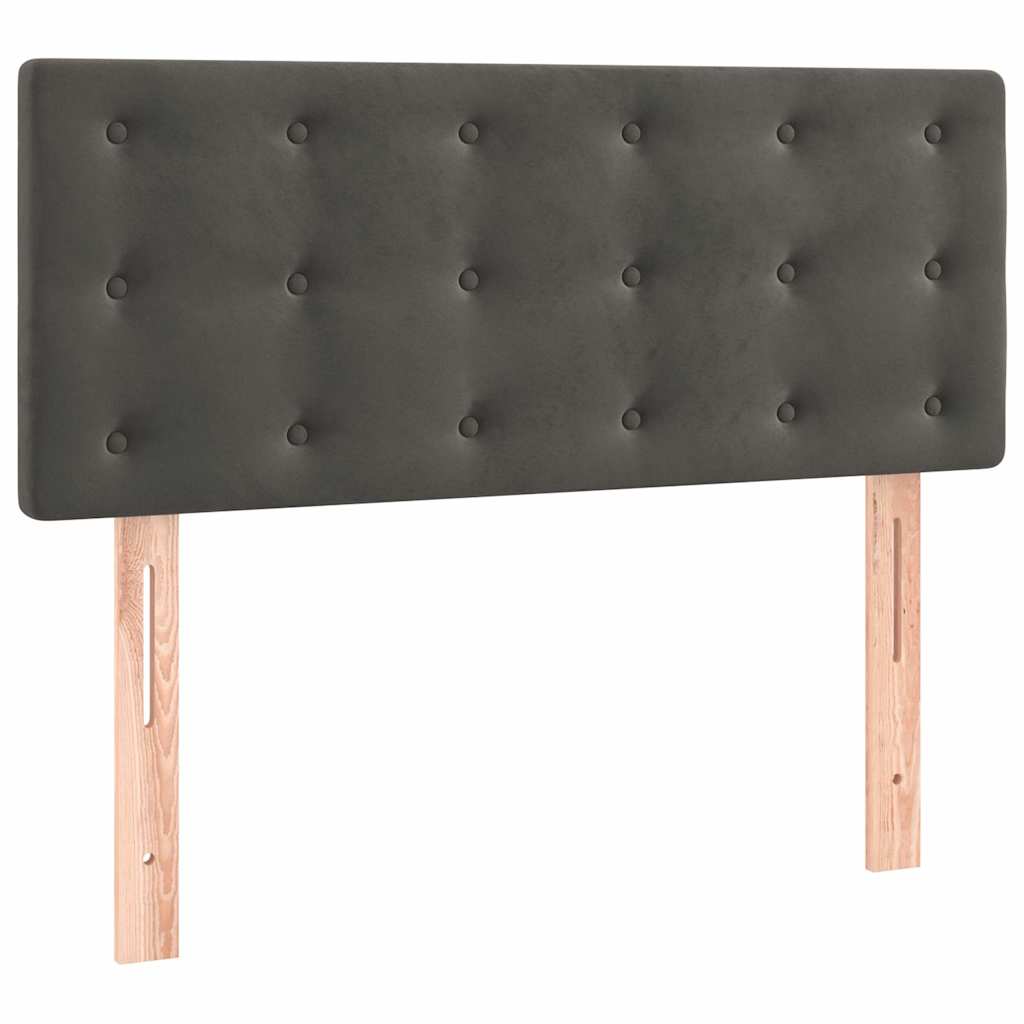 Krevet box spring s madracem LED tamnosivi 80 x 200 cm baršun