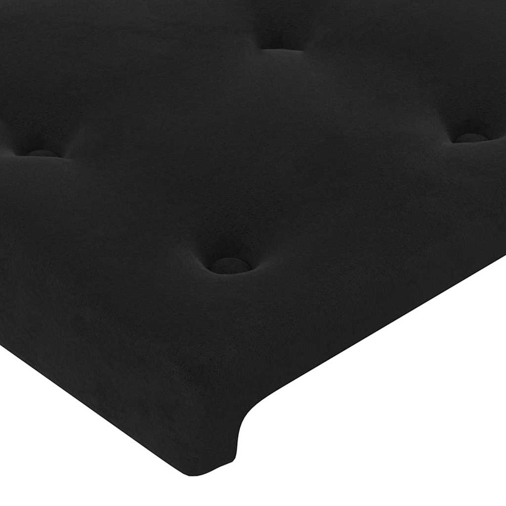 Krevet box spring s madracem LED crni 80 x 200 cm baršunasti