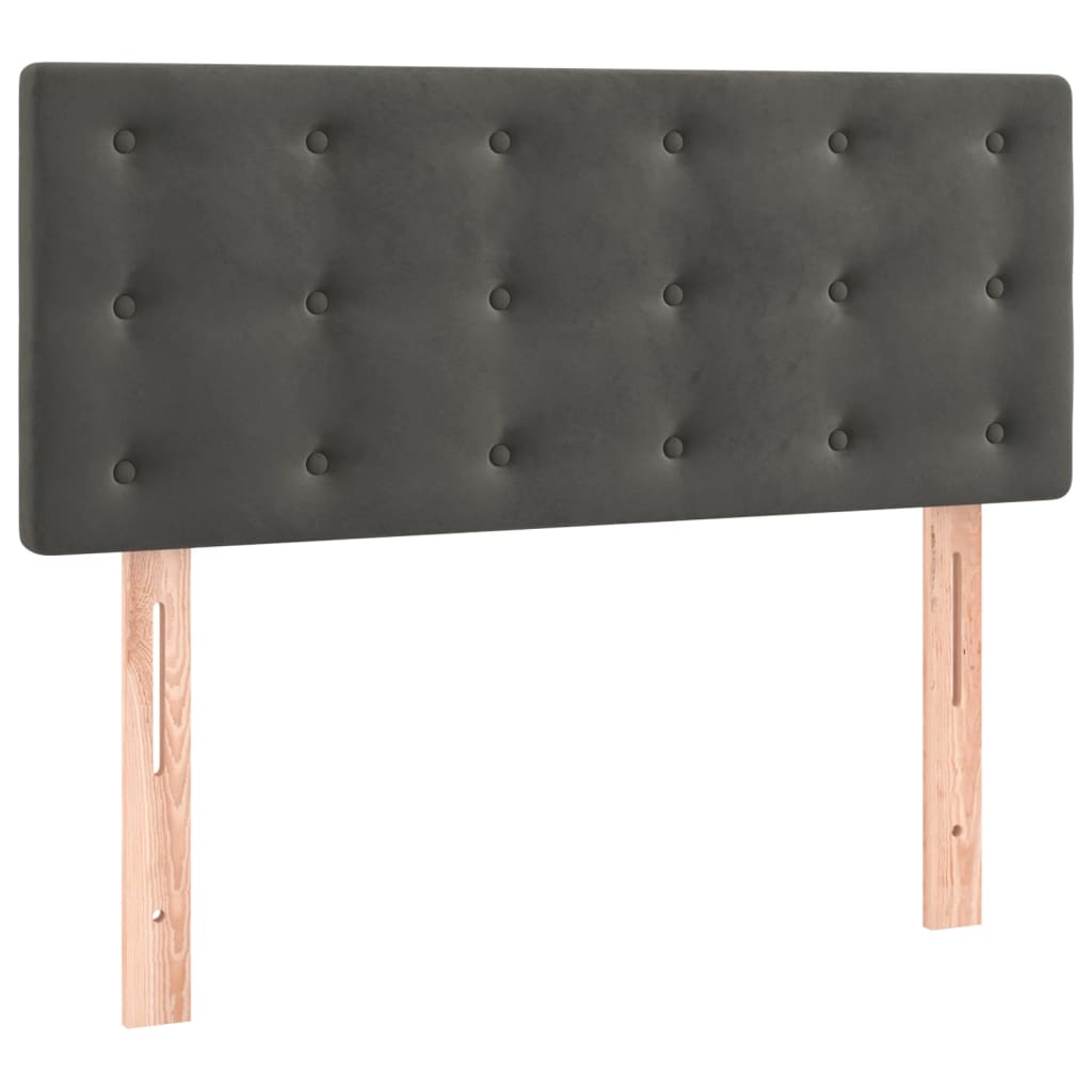 Krevet box spring s madracem LED tamnosivi 100x200 cm baršun
