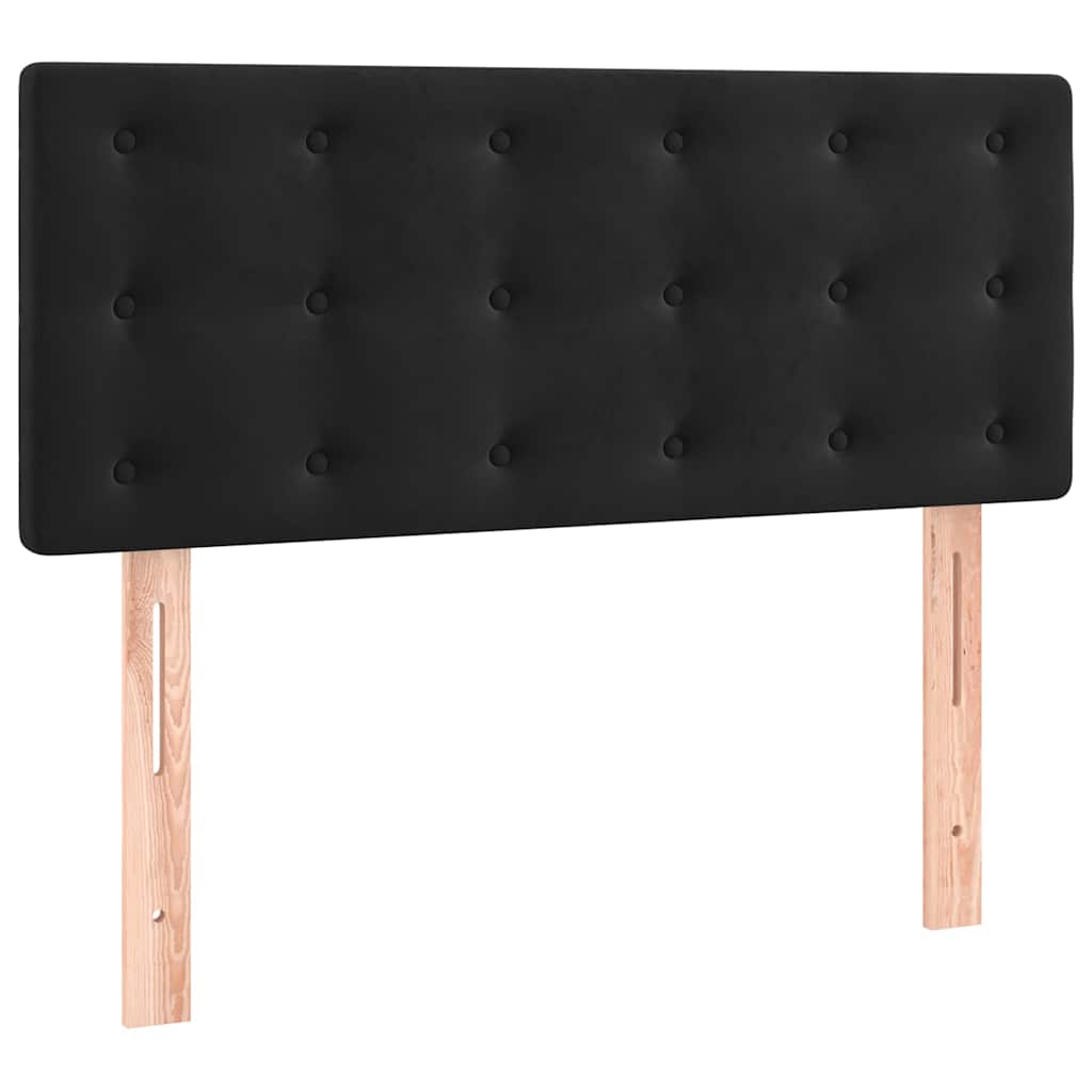 Krevet box spring s madracem LED crni 120 x 200 cm baršun