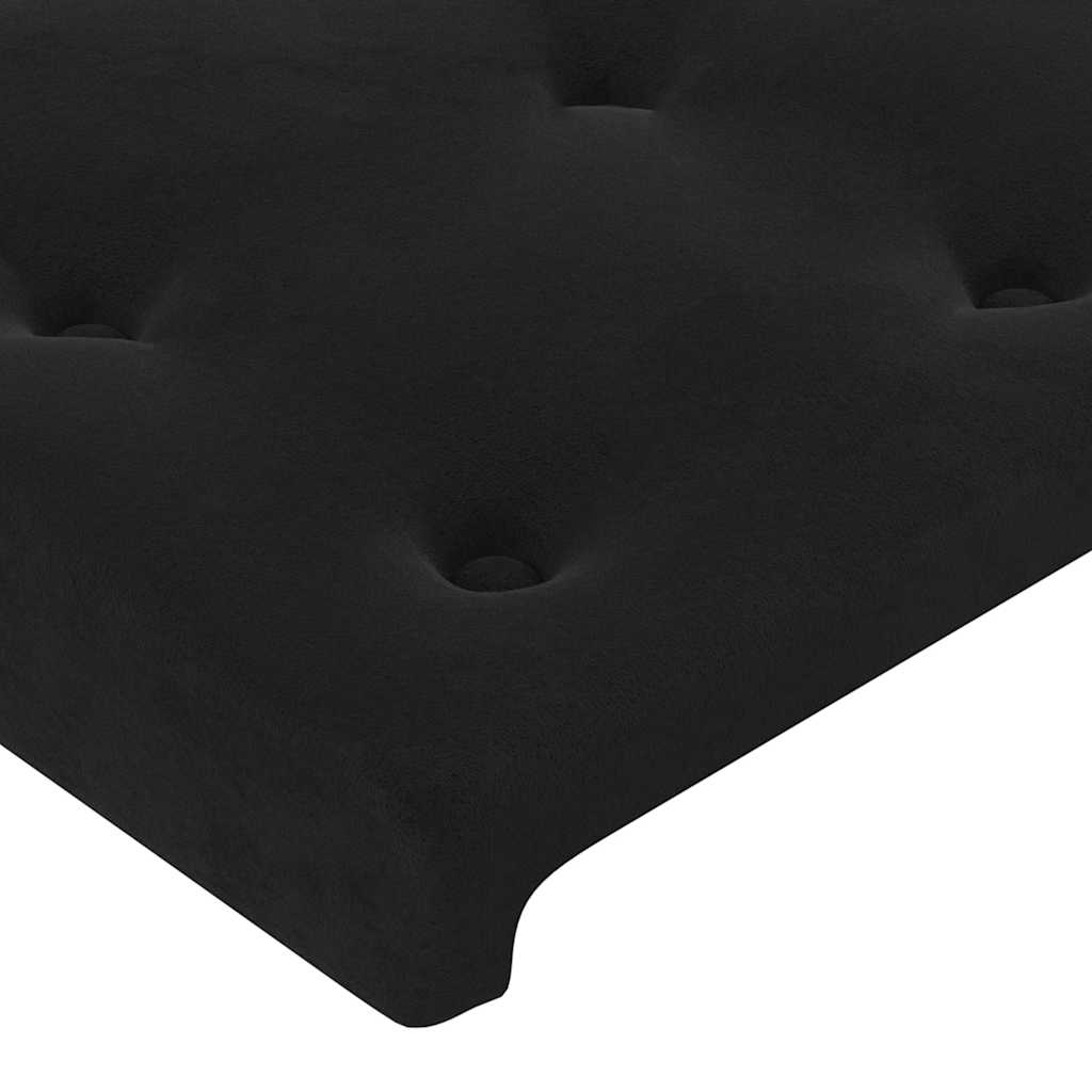 Krevet box spring s madracem LED crni 120 x 200 cm baršun