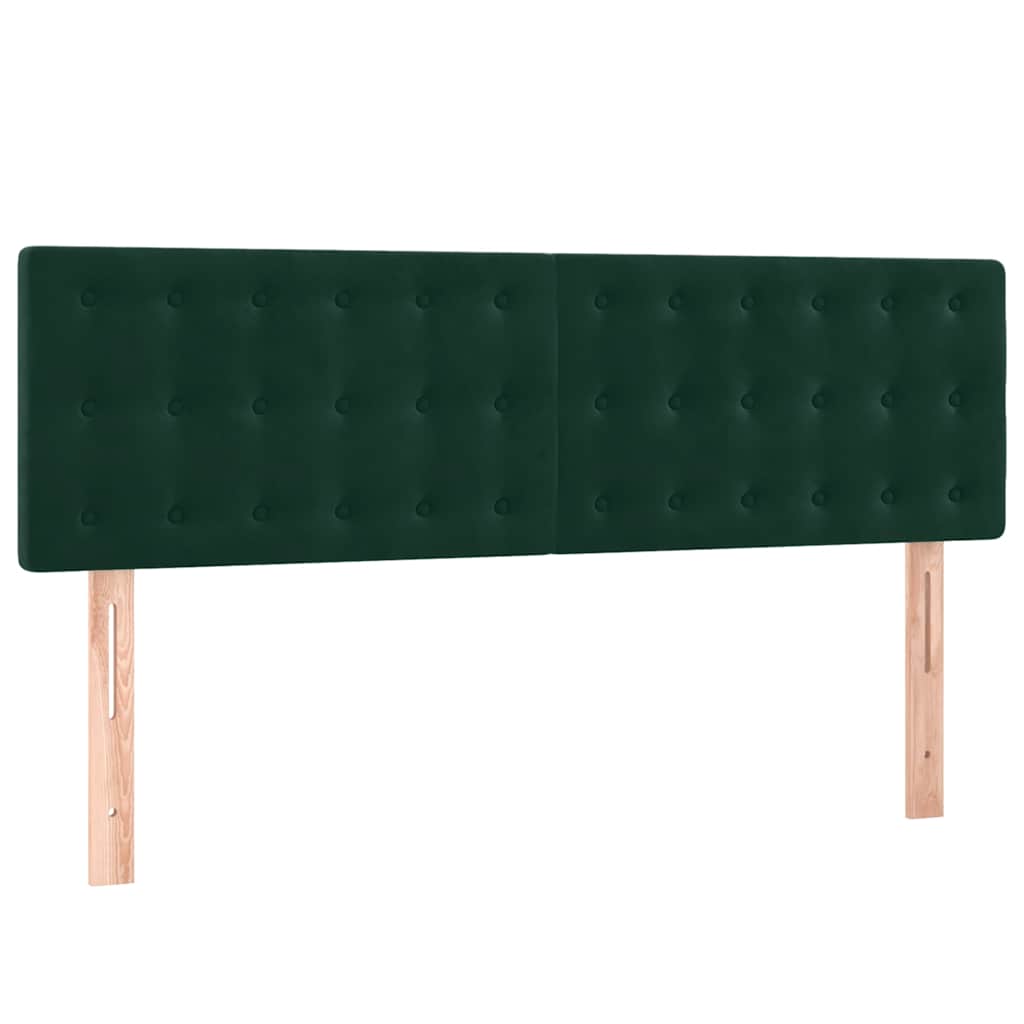 Krevet box spring s madracem LED tamnozeleni 140x190 cm baršun