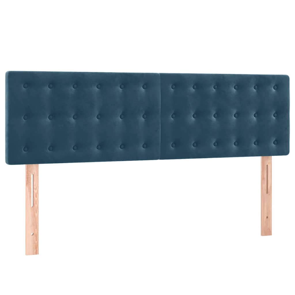 Krevet box spring s madracem LED tamnoplavi 140x190 cm baršun