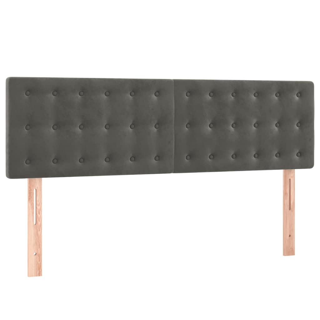 Krevet box spring s madracem LED tamnosivi 140x200 cm baršun