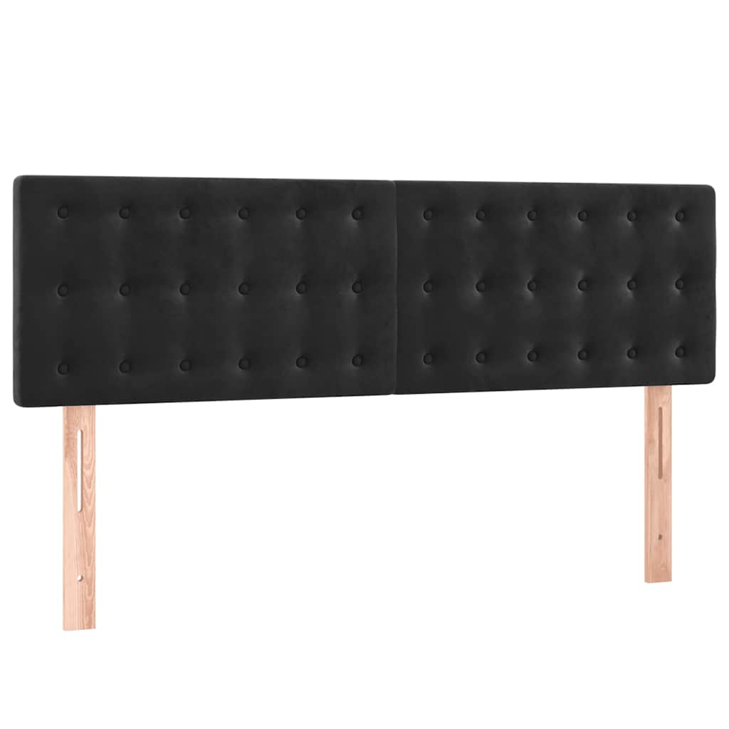 Krevet box spring s madracem LED crni 140x200 cm baršun