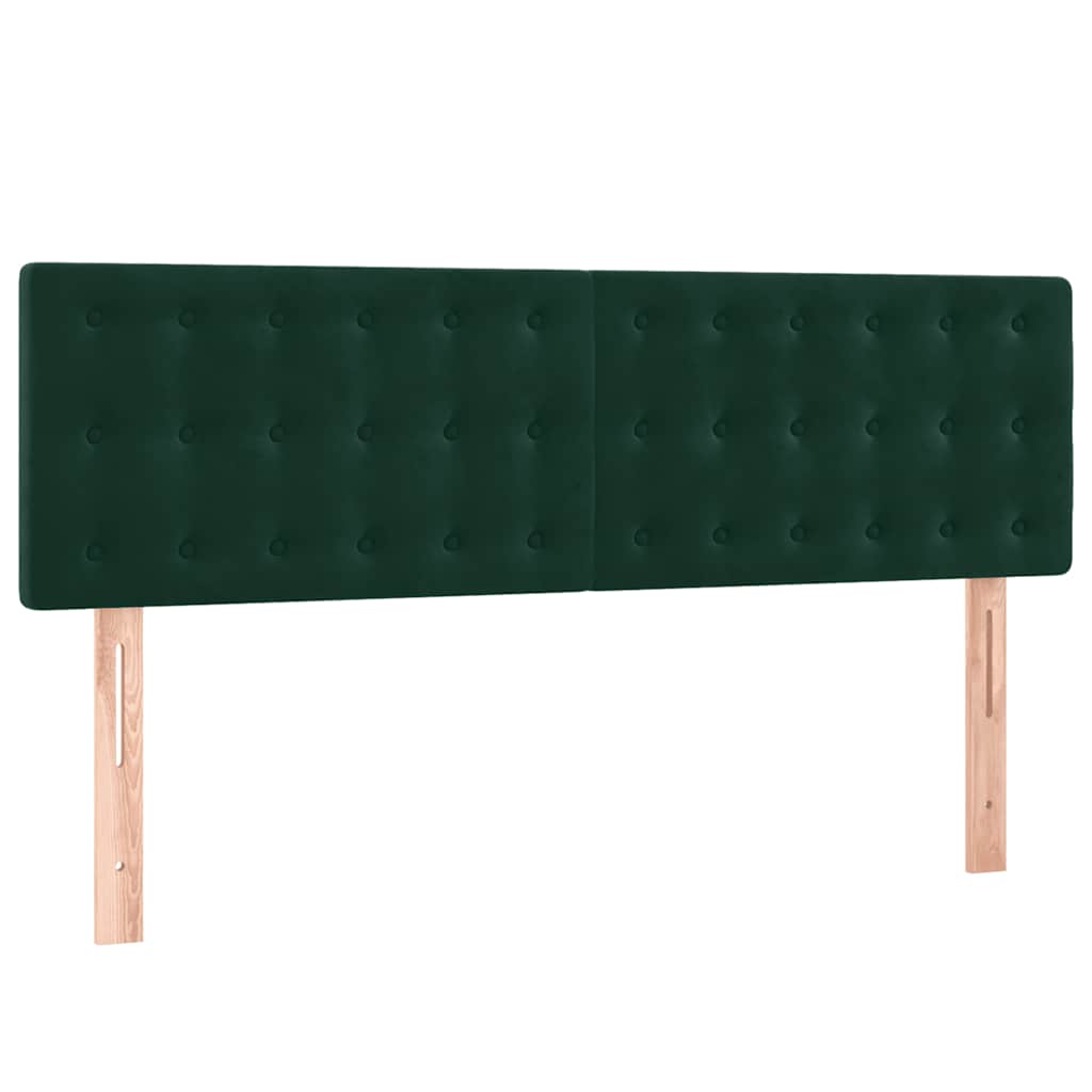 Krevet box spring s madracem LED tamnozeleni 140x200 cm baršun