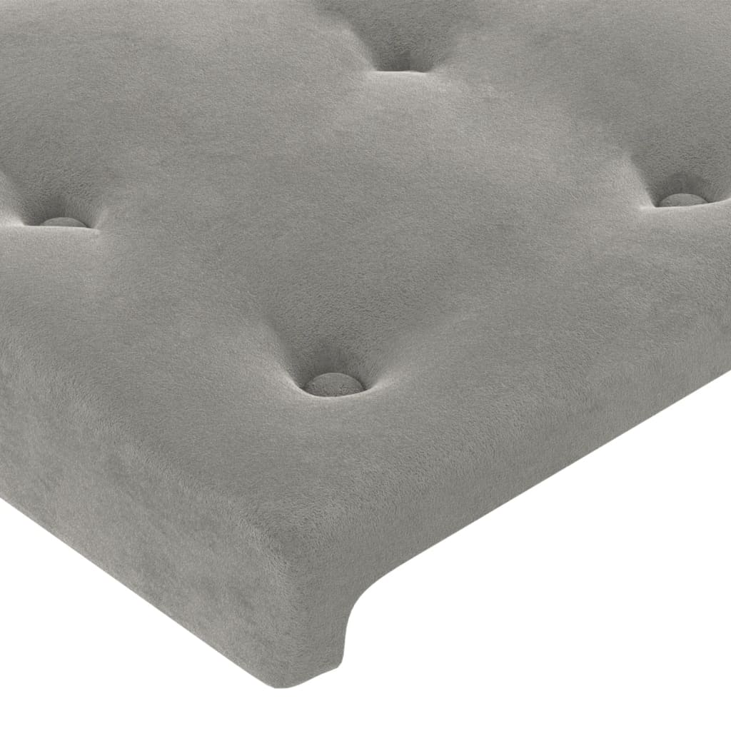 Krevet box spring s madracem LED svjetlosivi 180x200 cm baršun