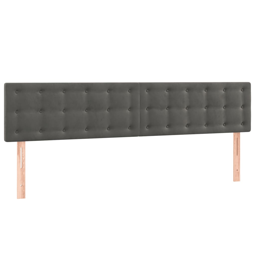 Krevet box spring s madracem LED tamnosivi 180x200 cm baršun