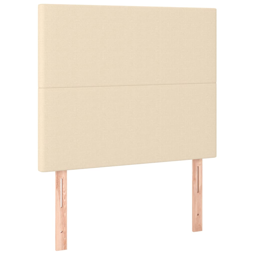 Krevet box spring s madracem LED krem 120 x 200 cm od tkanine