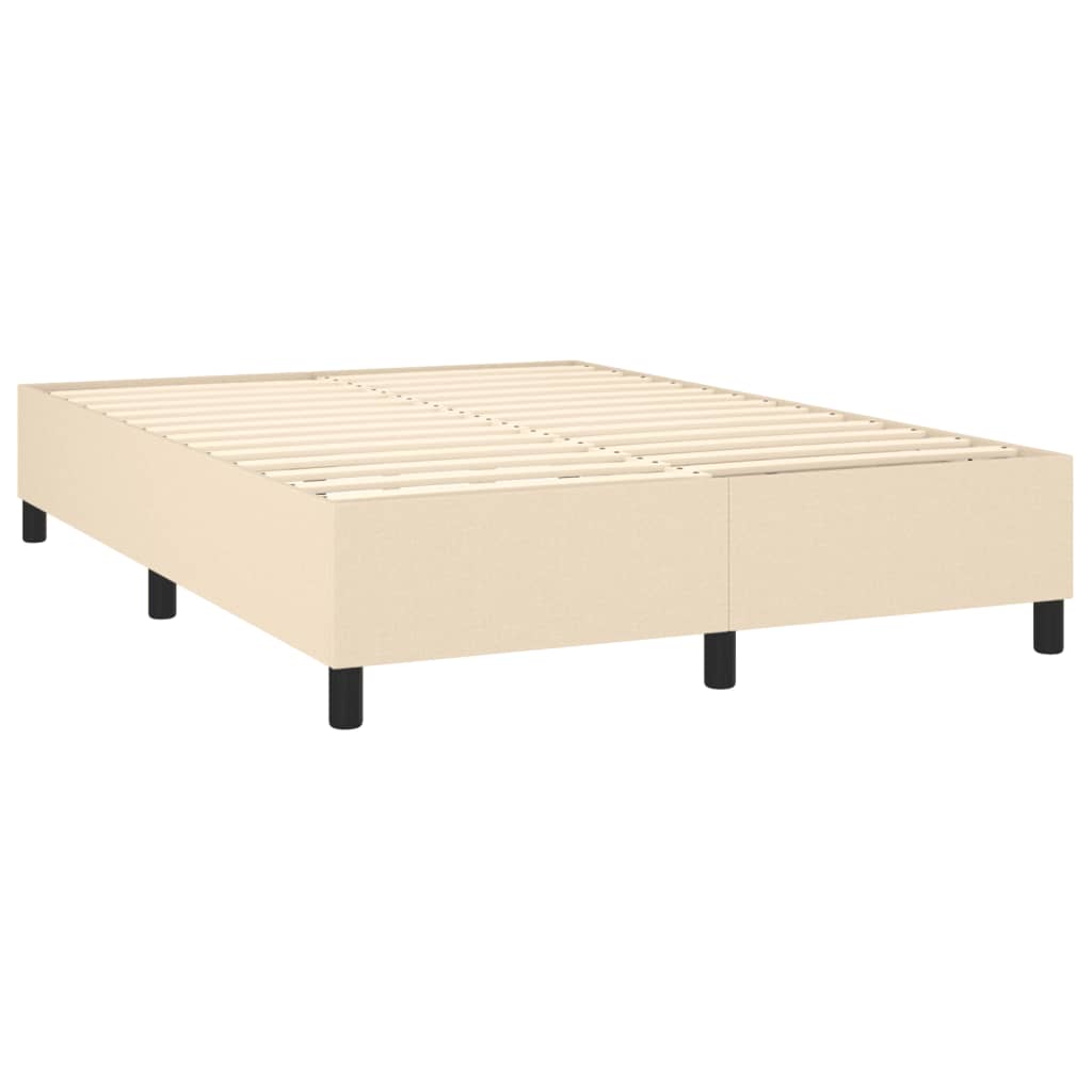 Krevet box spring s madracem LED krem 140x190 cm od tkanine