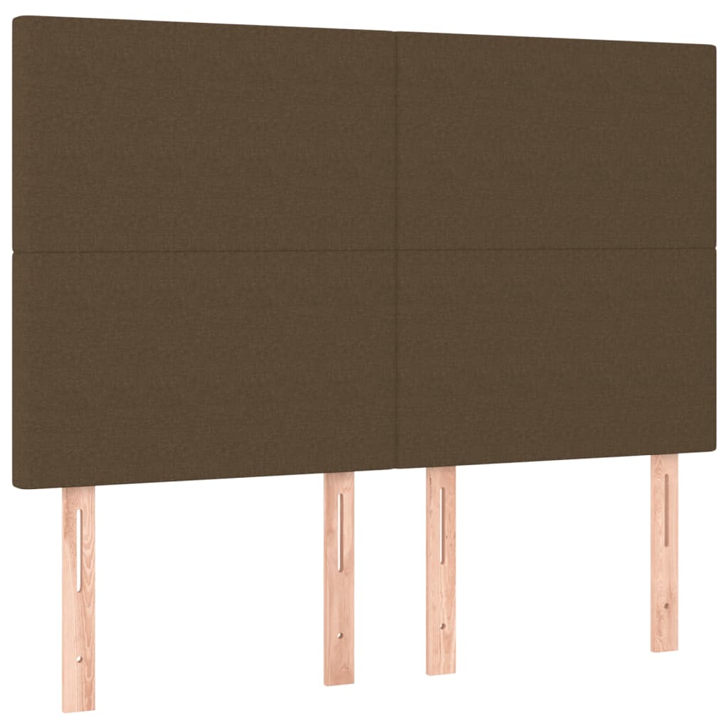 Krevet box spring s madracem LED tamnosmeđi 140x200 cm tkanina