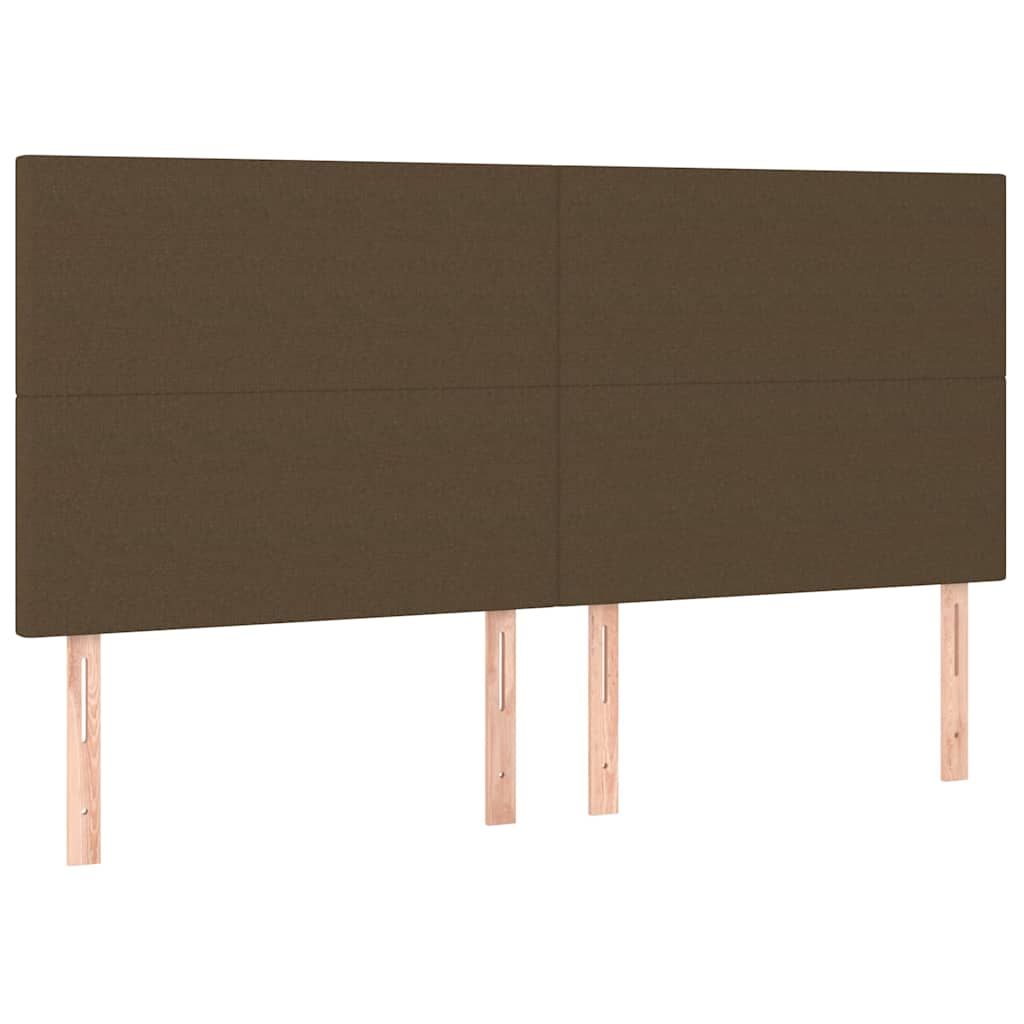 Krevet box spring s madracem LED tamnosmeđi 180x200 cm tkanina