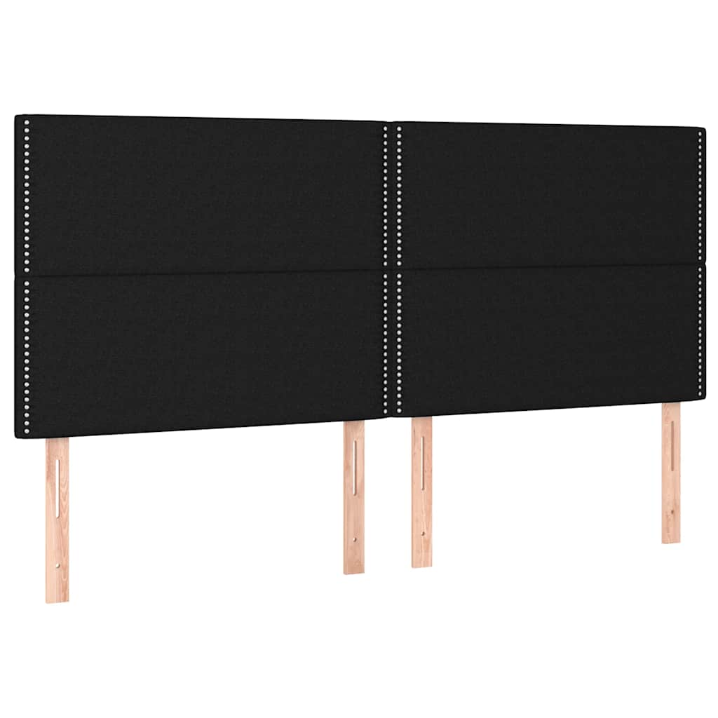 Krevet box spring s madracem LED crni 180x200 cm od tkanine