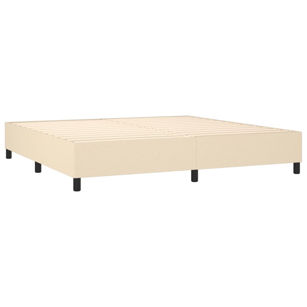 Krevet box spring s madracem LED krem 200x200 cm od tkanine
