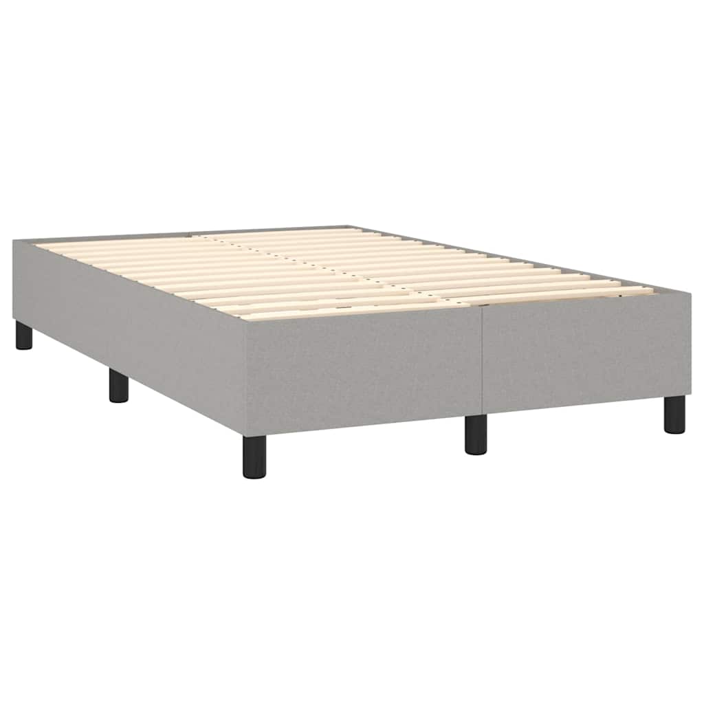 Krevet box spring s madracem LED svjetlosivi 120x200 cm tkanina
