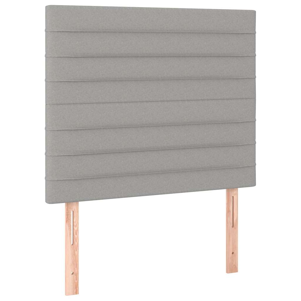 Krevet box spring s madracem LED svjetlosivi 120x200 cm tkanina