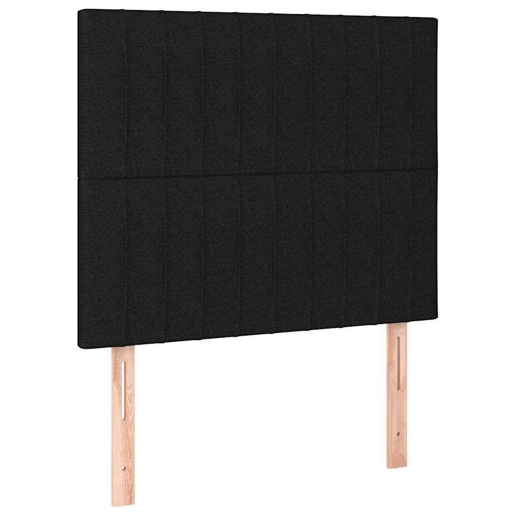 Krevet box spring s madracem LED crni 90x190 cm od tkanine