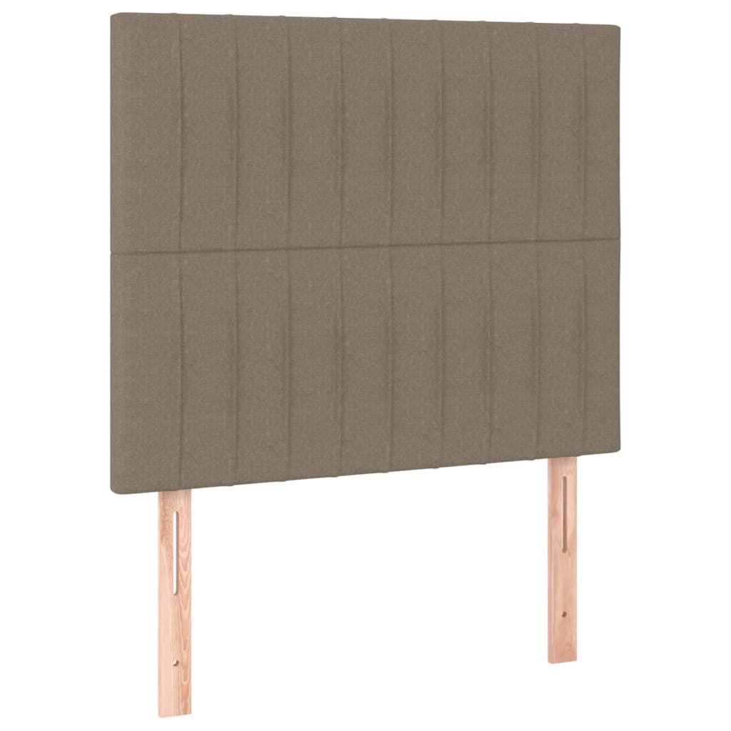 Krevet box spring s madracem LED smeđesivi 100x200 cm tkanina