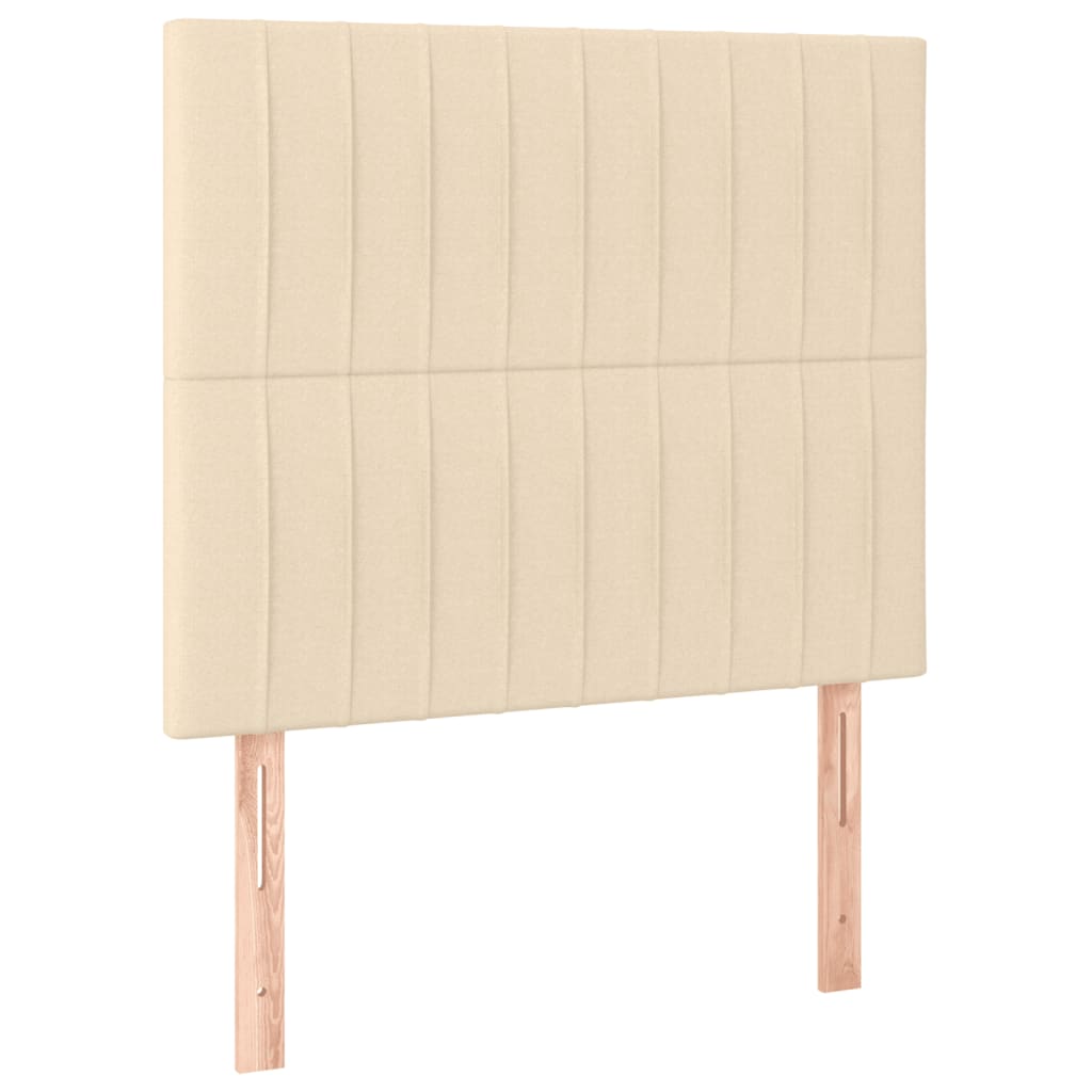Krevet box spring s madracem LED krem 120 x 200 cm od tkanine
