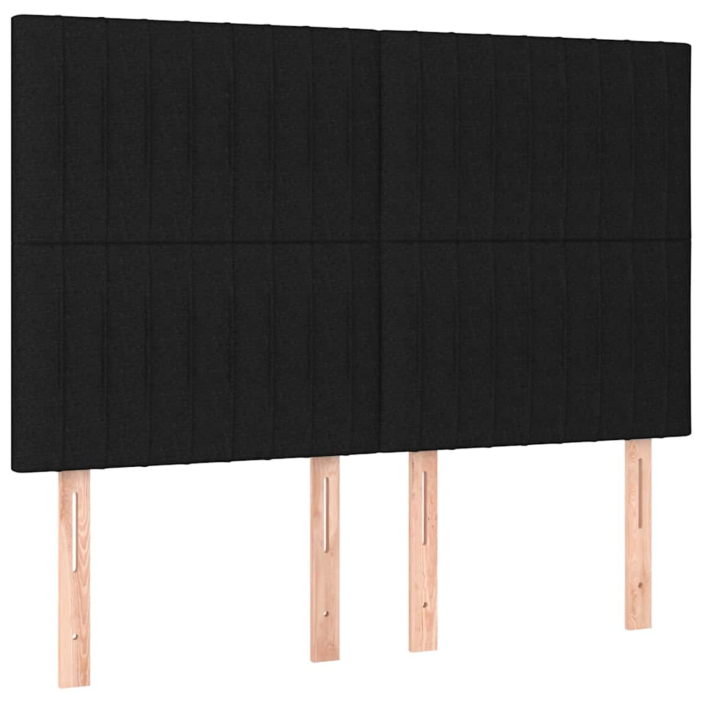 Krevet box spring s madracem LED crni 140x200 cm od tkanine