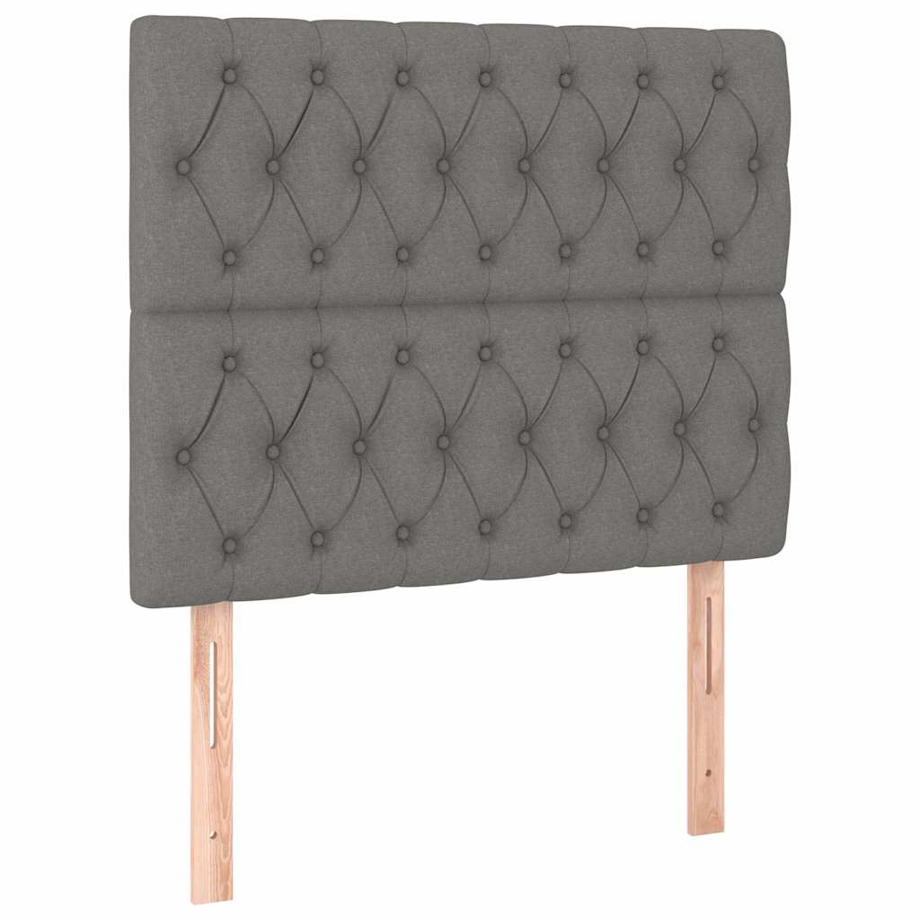 Krevet box spring s madracem LED tamnosivi 90x190 cm tkanina