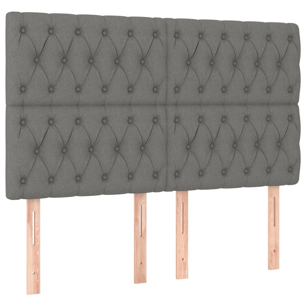 Krevet box spring s madracem LED tamnosivi 140x190 cm tkanina