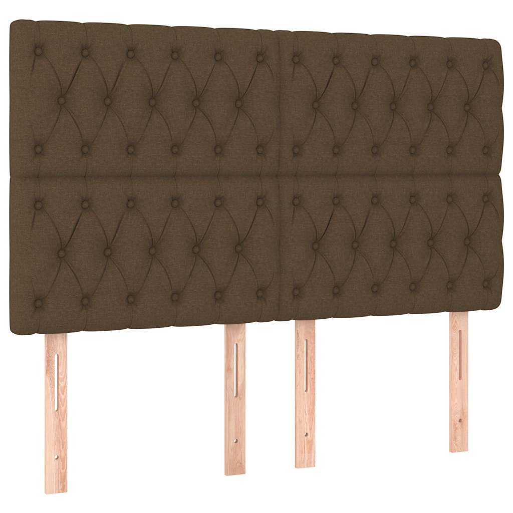 Krevet box spring s madracem LED tamnosmeđi 140x190 cm tkanina