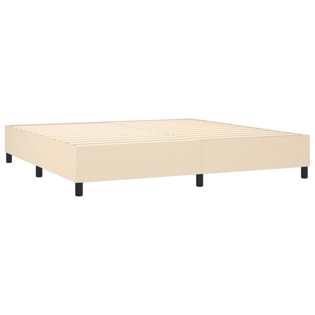 Krevet box spring s madracem LED krem 200x200 cm od tkanine