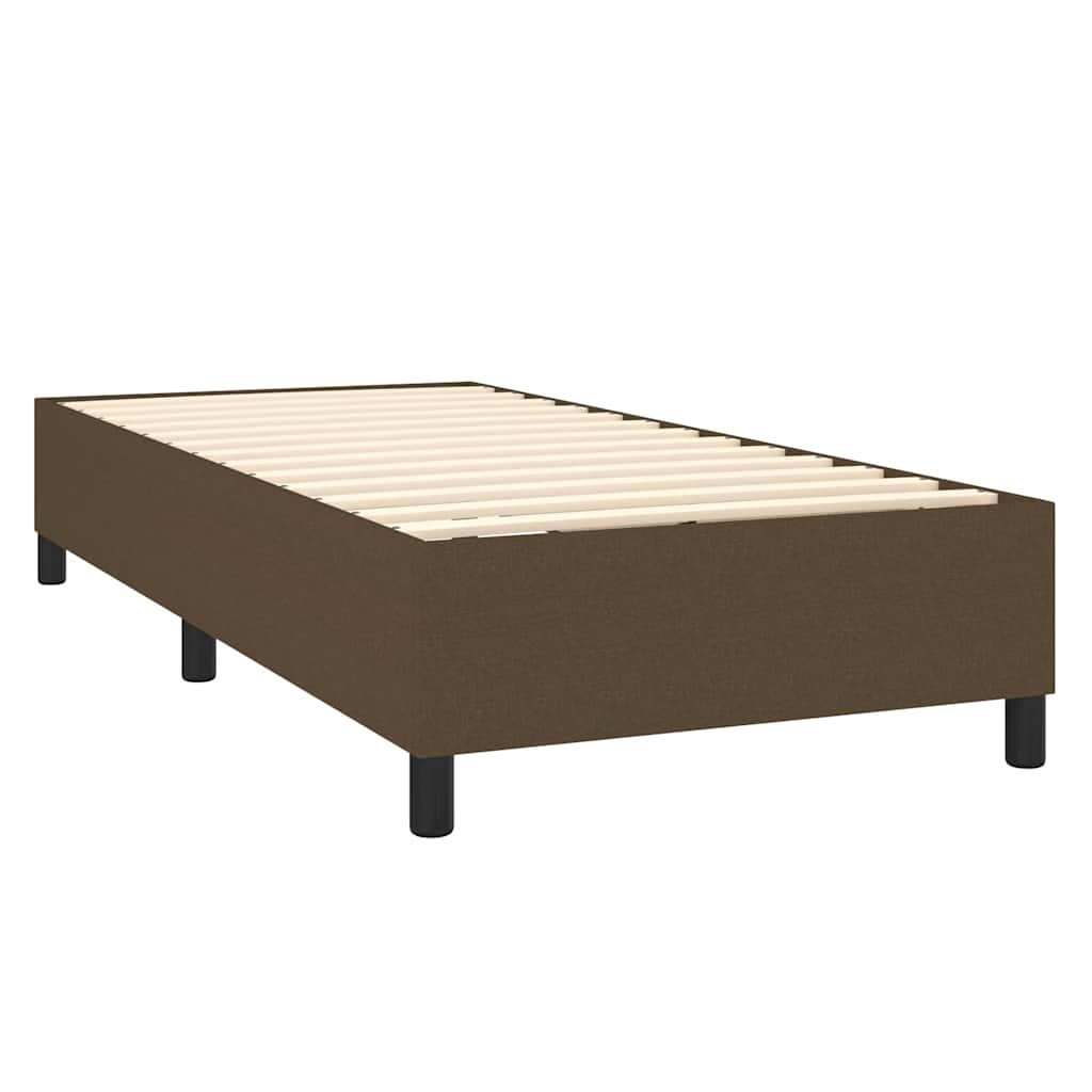 Krevet box spring s madracem LED tamnosmeđi 100x200 cm tkanina
