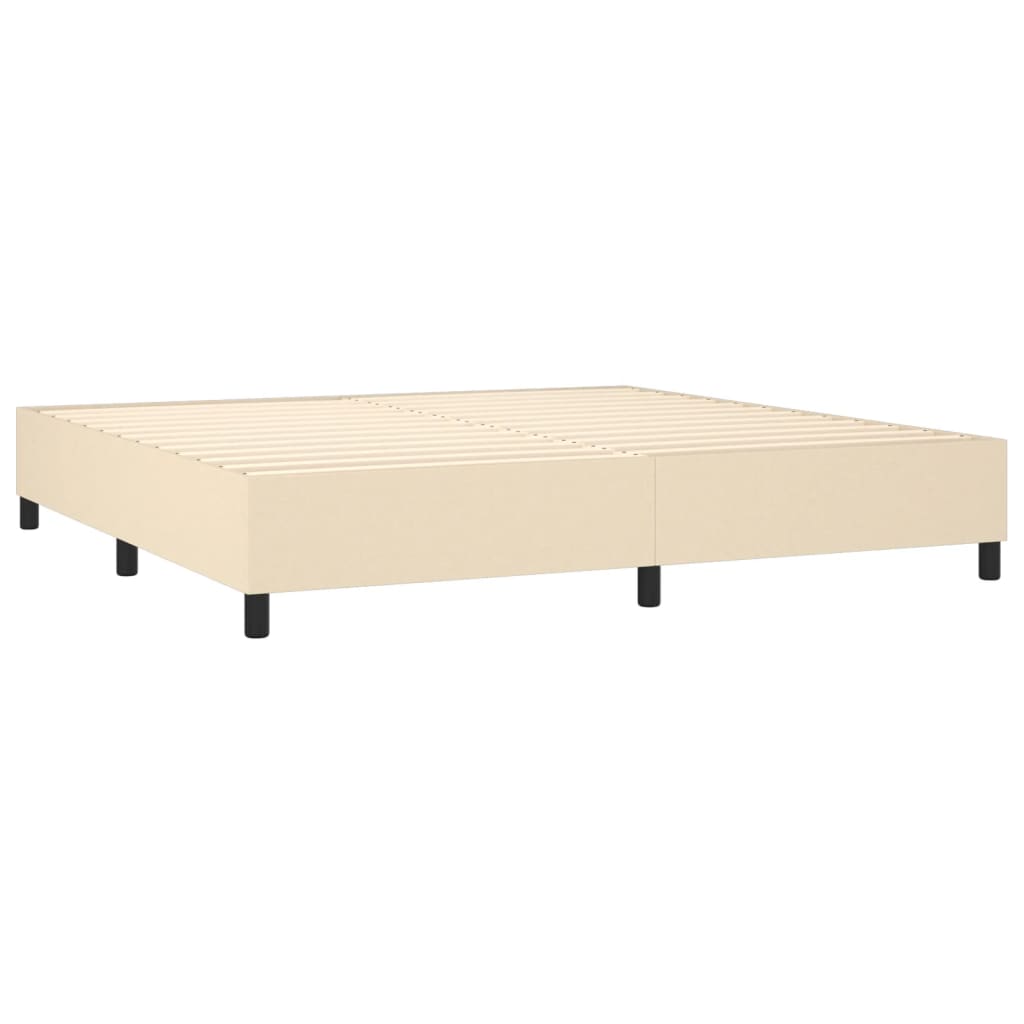 Krevet box spring s madracem LED krem 200x200 cm od tkanine