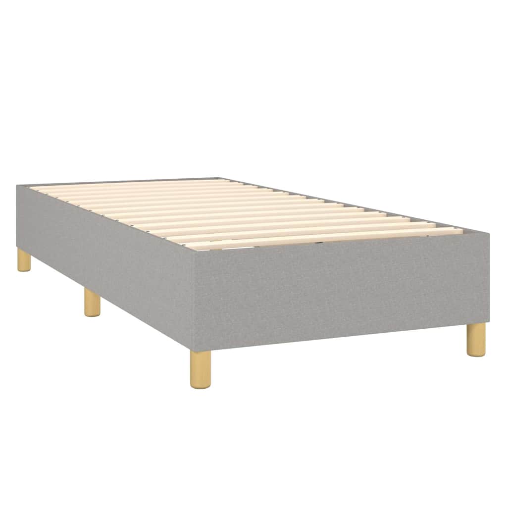 Krevet box spring s madracem LED svjetlosivi 80x200 cm tkanina