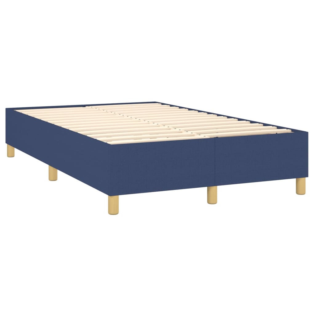 Krevet box spring s madracem LED plavi 120 x 200 cm od tkanine